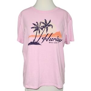 Hurley Pink Short Sleeve Crew Neck Tee Size Medium